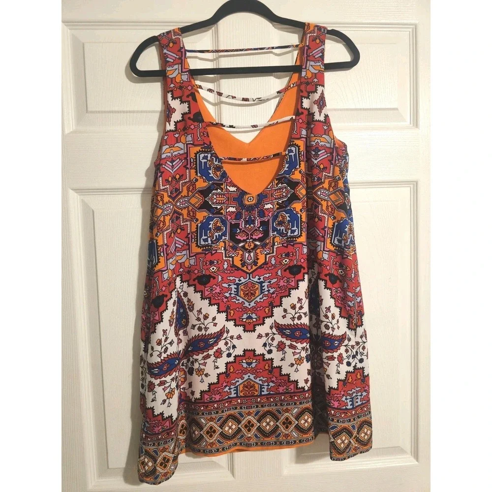 Gianni Bini Lined Mini Dress NWOT Aztec Sundress Size Small Boho Bohemian‎